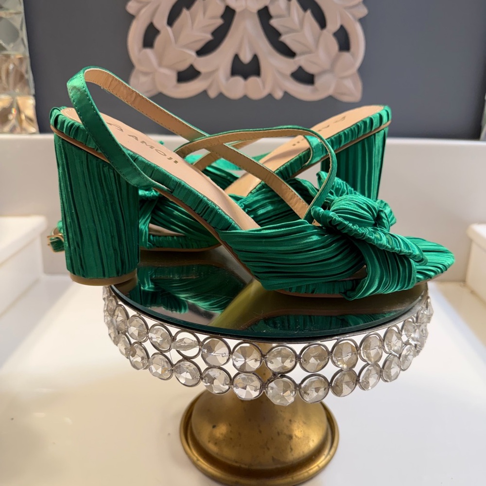 Green Strappy Women's Heels